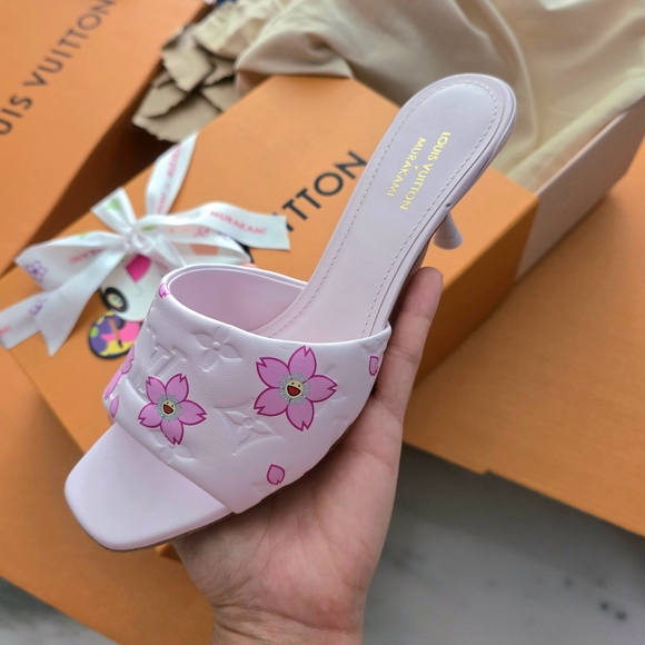 🌸 Louis Vuitton TAKASHI MURAKAMI CHERRY BLOSSOM 🌸Pink Floral Women's Heels - Picture 1 of 2